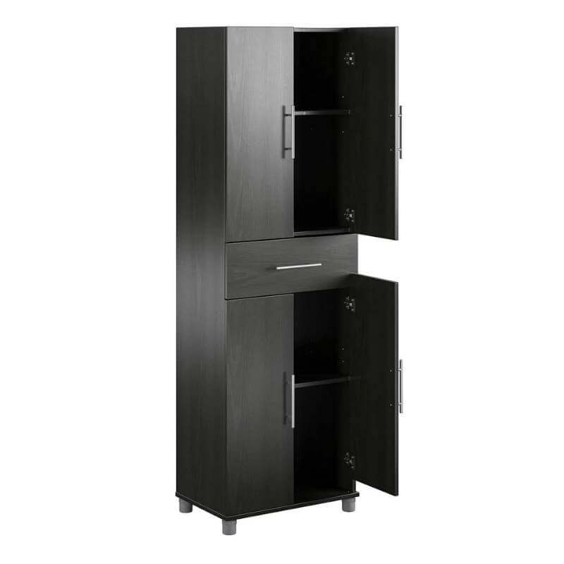 Armoire de rangement Drano Camberly à 4 portes et 1 tiroir, chêne noir – Image 2