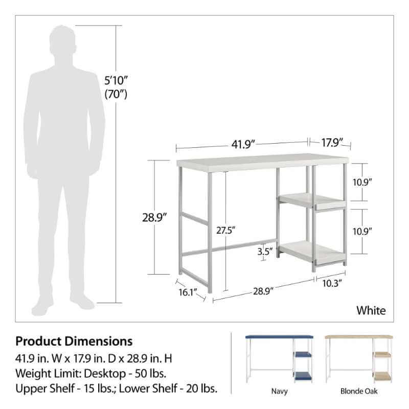 Bureau pour enfants avec étagères réversibles – Image 6