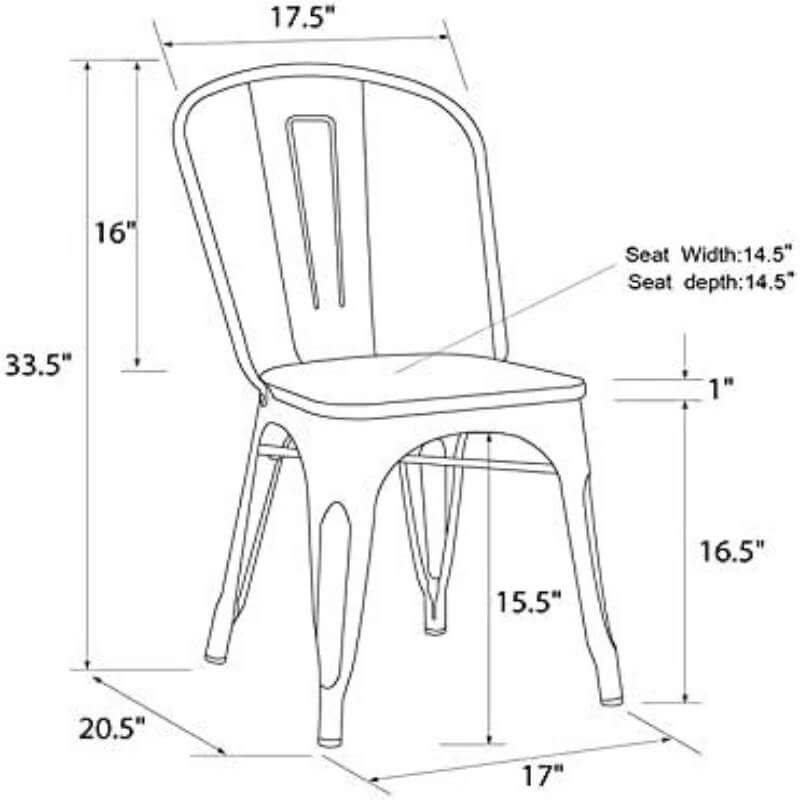 Chaises de salle à manger empilables DHP Fusion, lot de 2 – Image 4
