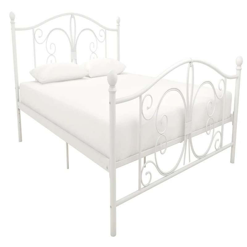 Lit plateforme en métal DHP Bombay avec tête et pied de lit de style parisien, hauteur de sommier réglable pour rangement sous le lit – Image 3