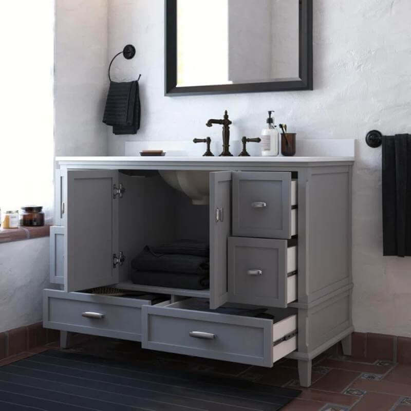 DHP Otum Meuble-lavabo de salle de bain de 48 po en gris – Image 2