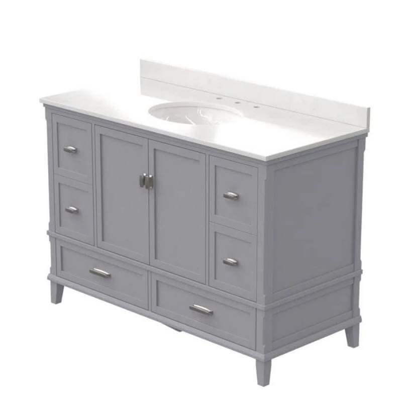 DHP Otum Meuble-lavabo de salle de bain de 48 po en gris – Image 3