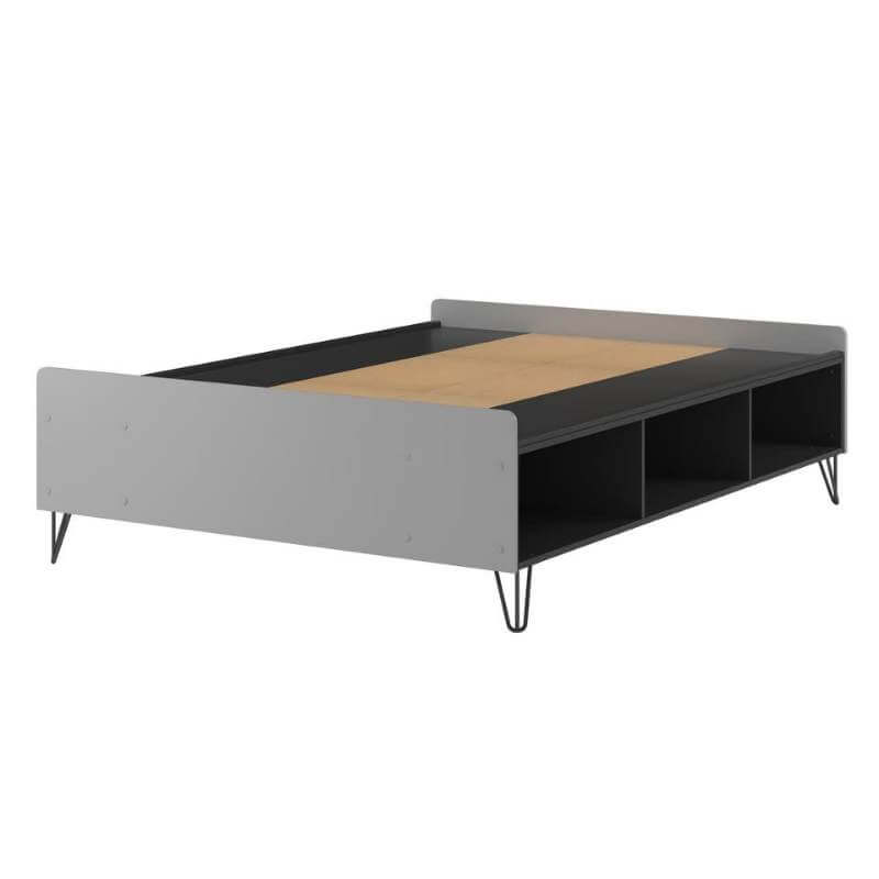 Lit Double en bois avec rangement – Image 4