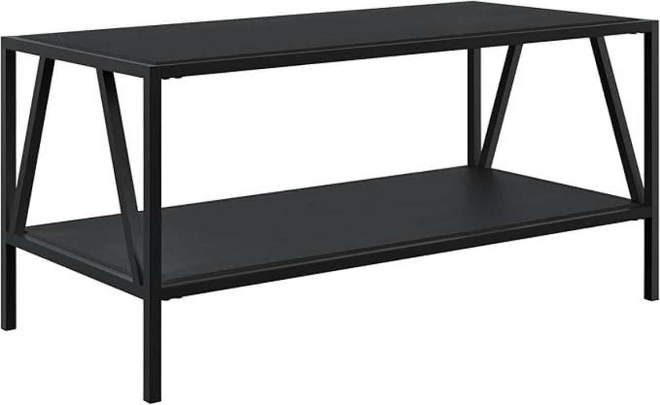 Table Basse Moderne – Design Rectangulaire Noir Mat – Image 2
