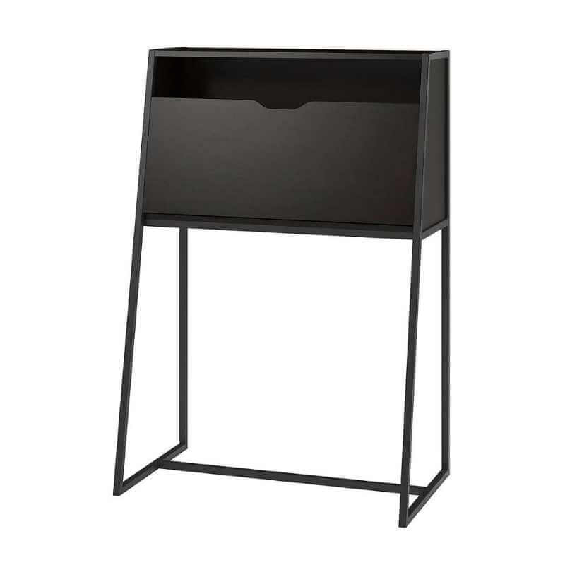 Bureau secrétaire compact en bois et métal – Image 3