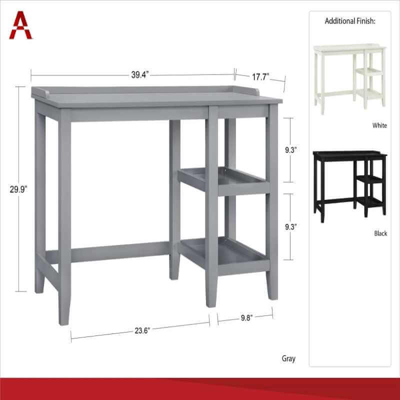 Bureau à un piétement Eleanor d'Ameriwood Home, noir – Image 4