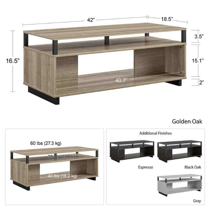 Table basse moderne Ameriwood Home Mason gris tourterelle – Image 4