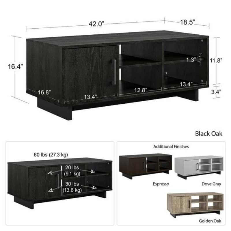 Table basse moderne Ameriwood Home Southlander en chêne doré – Image 3