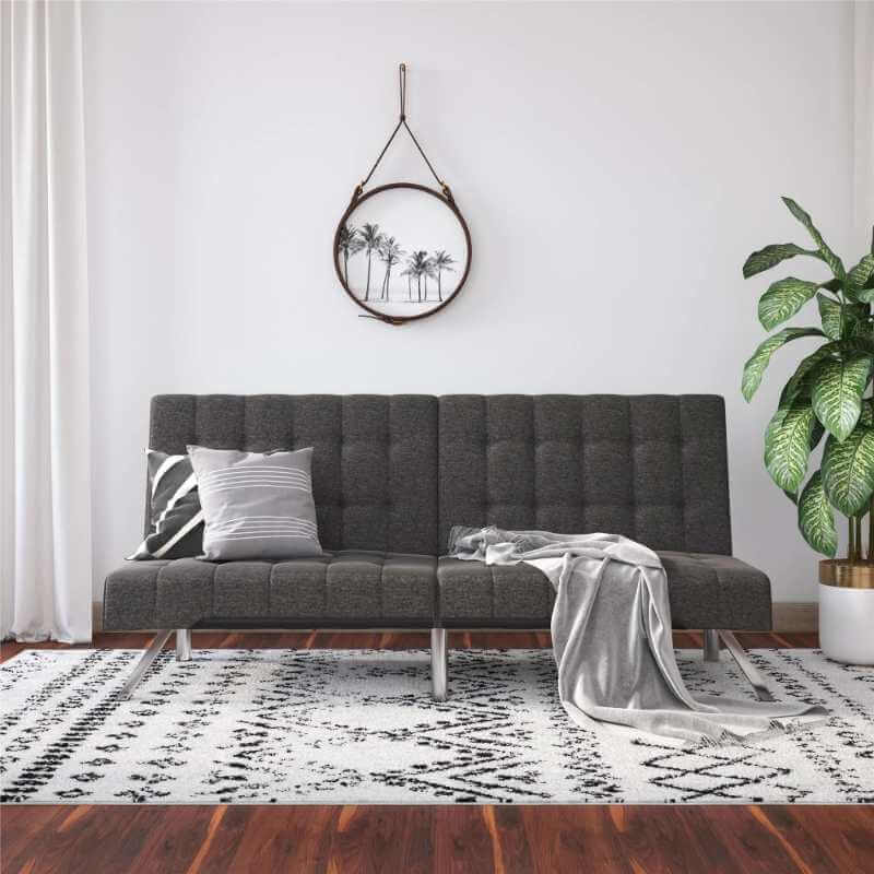 DHP Emily Canape 3 places moderne en lin gris