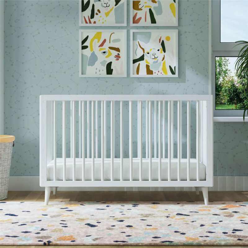 Lit Bébé Convertible 3-en-1 Bois Blanc