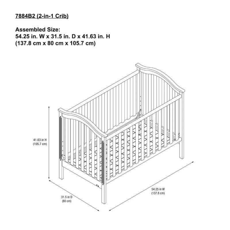 Lit Bébé Convertible 2-en-1 Bois Noir – Image 5