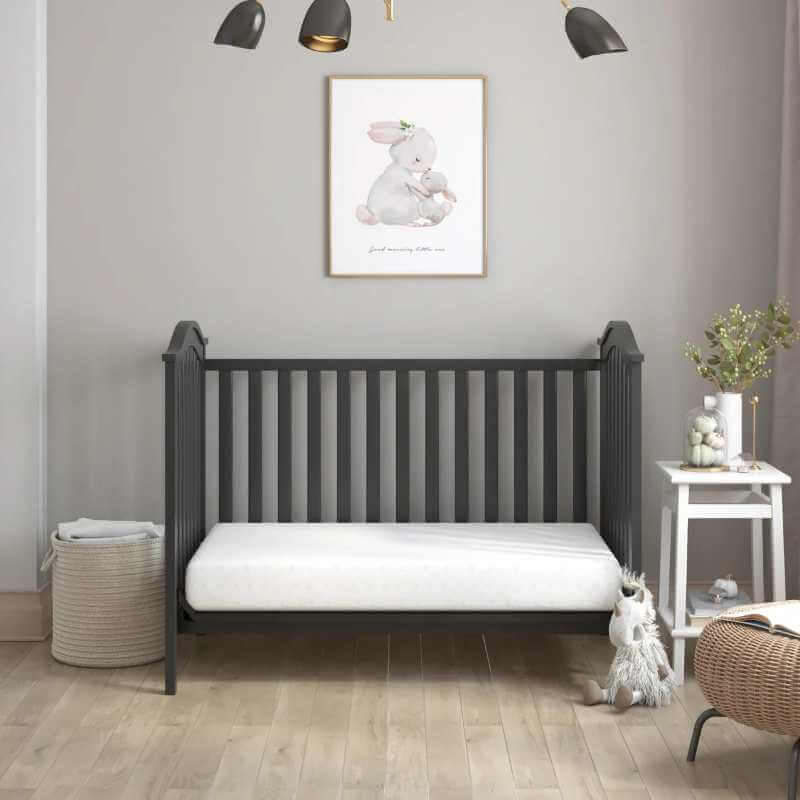 Lit Bébé Convertible 2-en-1 Bois Noir – Image 3