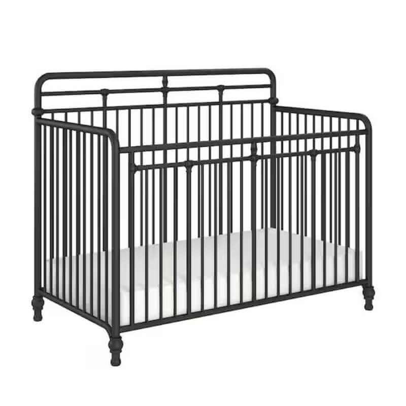 Lit Bébé Convertible 3-en-1 Métal Noir – Image 2