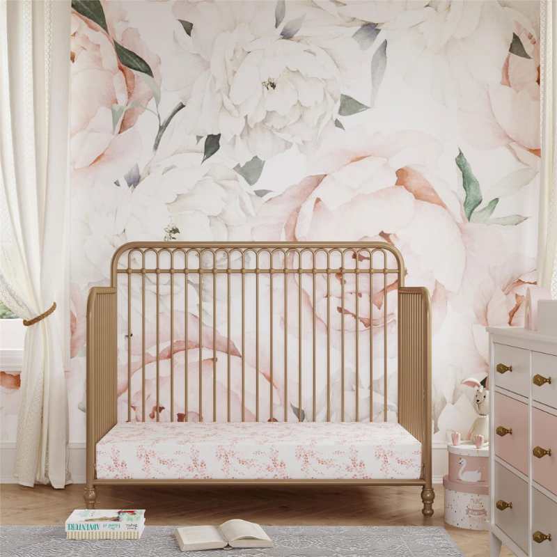 Lit Bébé Convertible 3-en-1 Métal Doré – Image 4