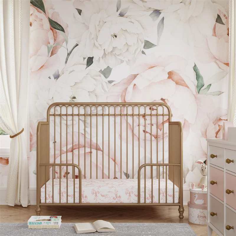 Lit Bébé Convertible 3-en-1 Métal Doré – Image 3