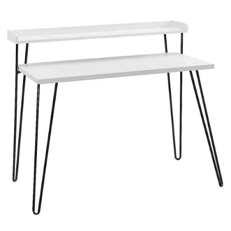 Bureau rétro Ameriwood Home Haven avec rehausseur - Gris – Image 2