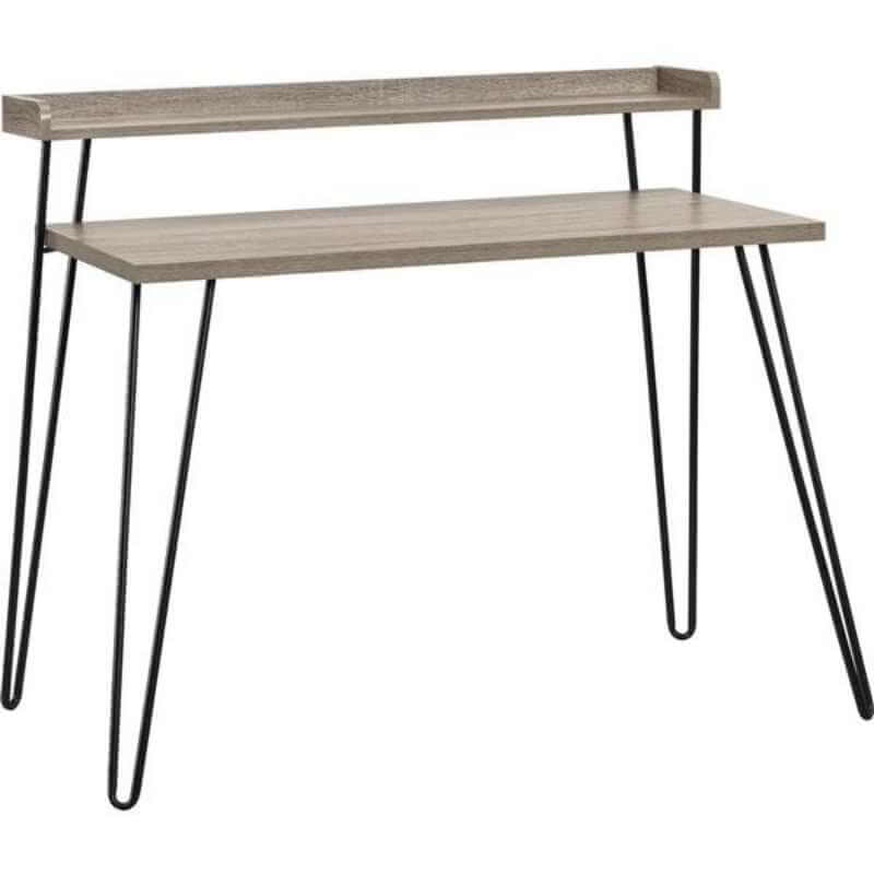 Bureau rétro Ameriwood Home Haven avec rehausseur - Gris – Image 4