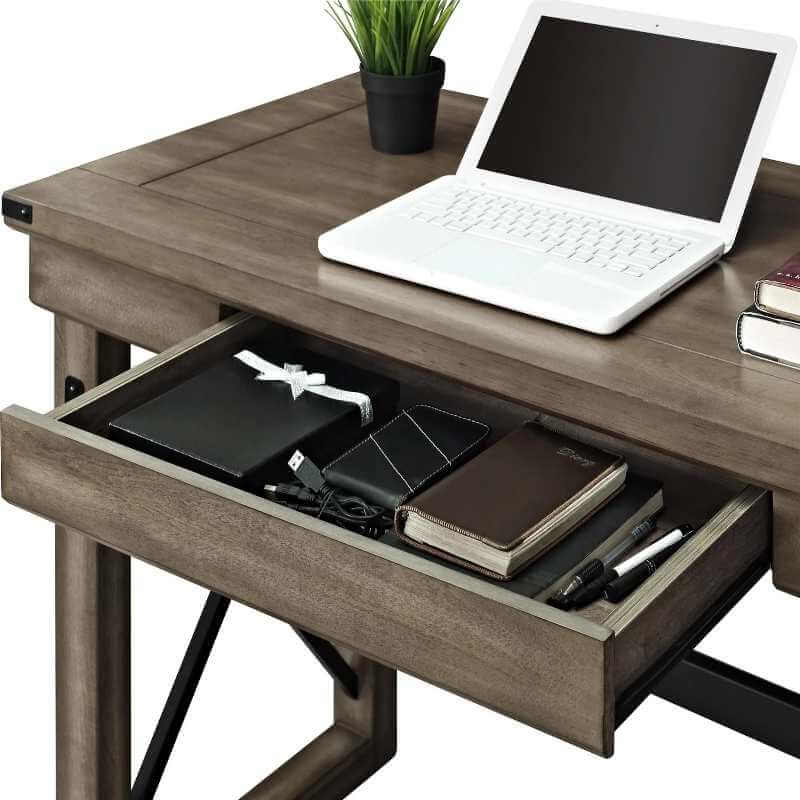 Bureau rustique gris Wildwood d'Altra Furniture avec rangement – Image 3