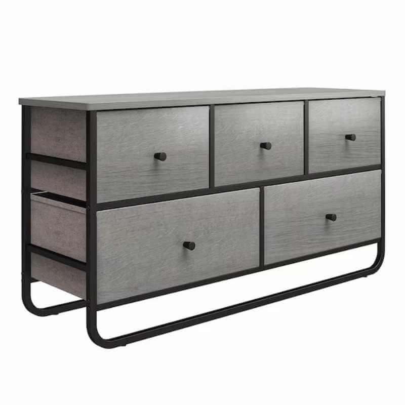 Tour de rangement à 5 tiroirs en métal Ameriwood Home, chêne gris/chêne Defiance – Image 2