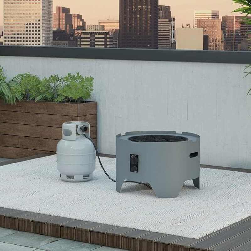 CosmoLiving par Cosmopolitan, Collection Astra, Foyer extérieur de 58 cm (23 po), Gris foncé – Image 2
