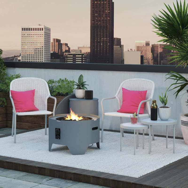 CosmoLiving par Cosmopolitan, Collection Astra, Foyer extérieur de 58 cm (23 po), Gris foncé