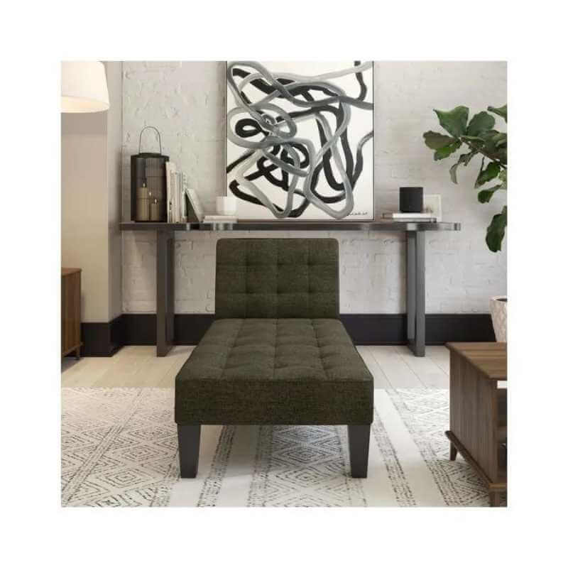 Chaise longue convertible Adalynn en lin