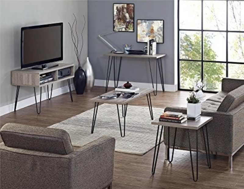 Table d'appoint Ameriwood Home, panneau de particules stratifié, chêne gris – Image 2