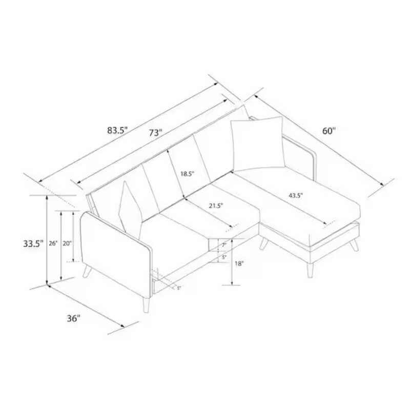 Canapé sectionnel Moderne en Velours – Image 7