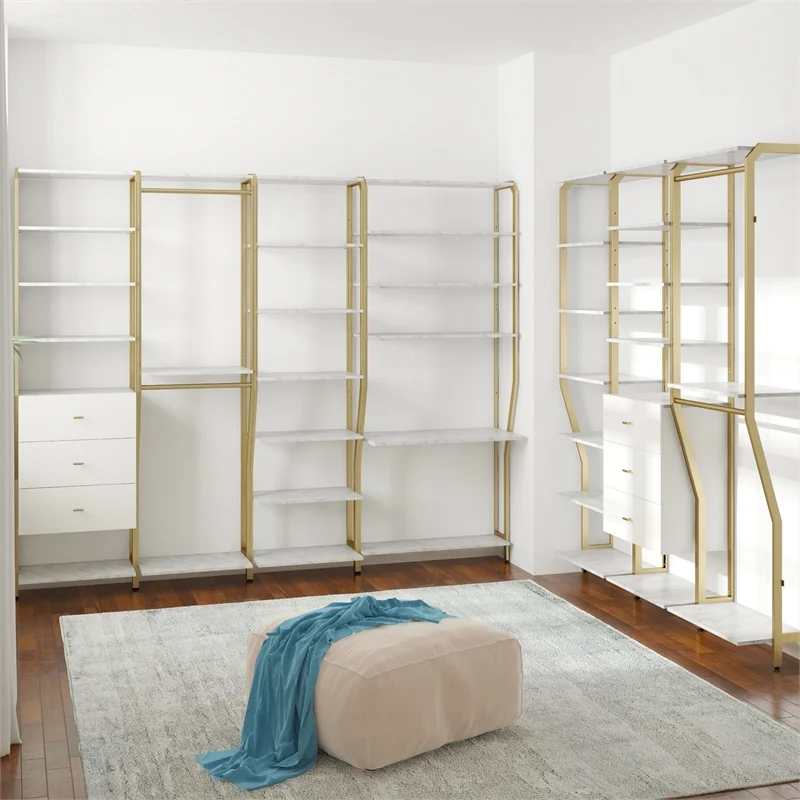 CosmoLiving by Cosmopolitan Gwyneth Tringle à suspendre pour placard Marbre blanc – Image 2