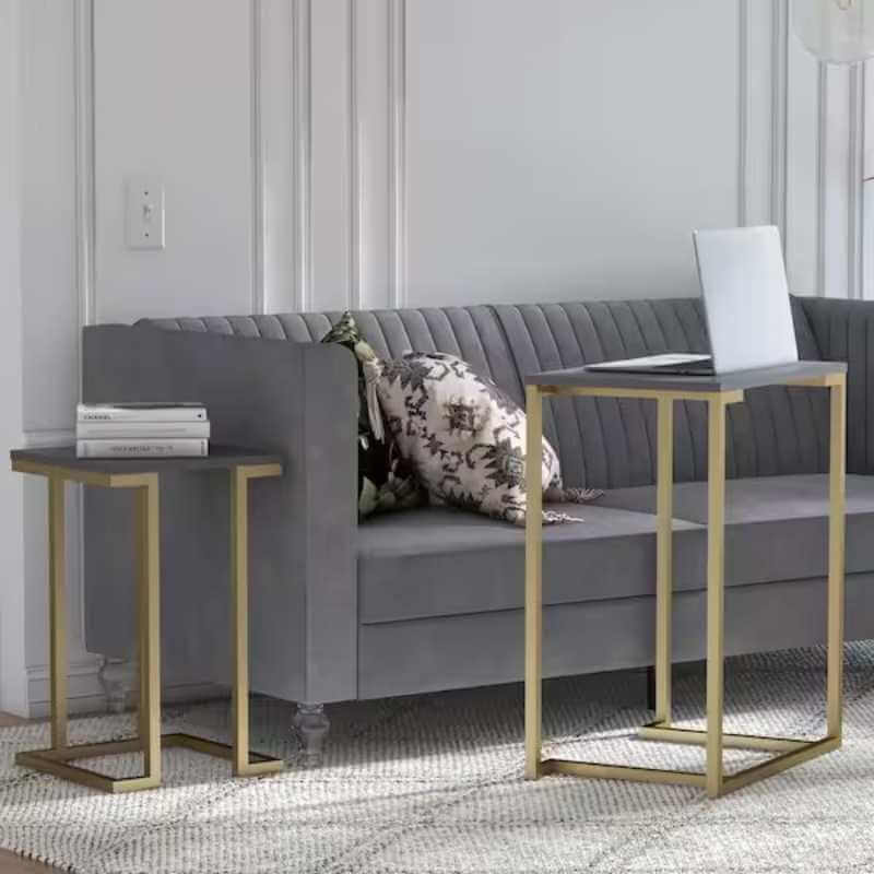 Tables gigognes/bureau pour ordinateur portable Camila de CosmoLiving par Cosmopolitan, en blanc – Image 3