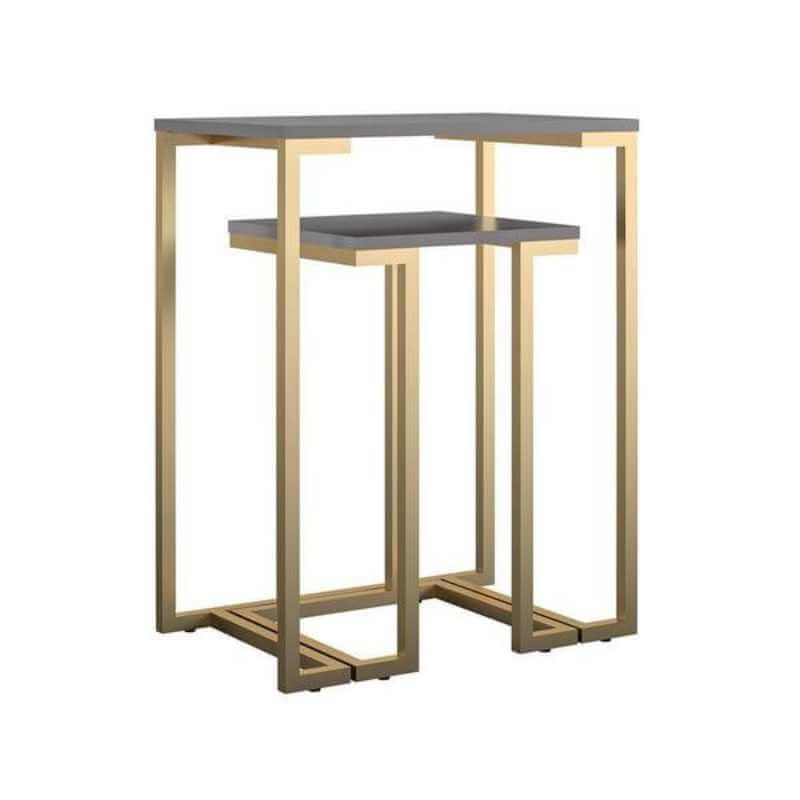 Tables gigognes/bureau pour ordinateur portable Camila de CosmoLiving par Cosmopolitan, en blanc – Image 4