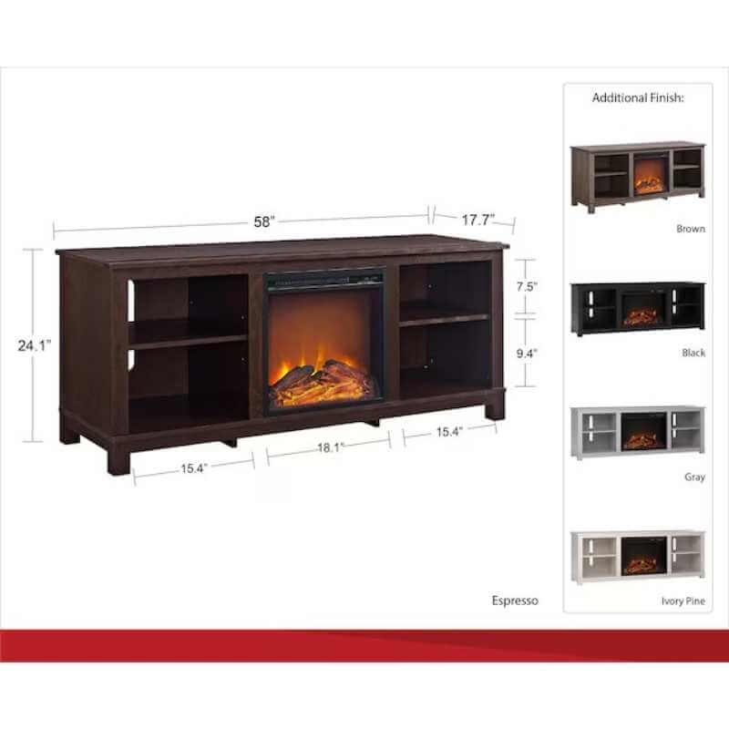 Meuble TV Ameriwood Home avec Foyer Électrique Pour Téléviseur jusqu'à 60" – Image 6
