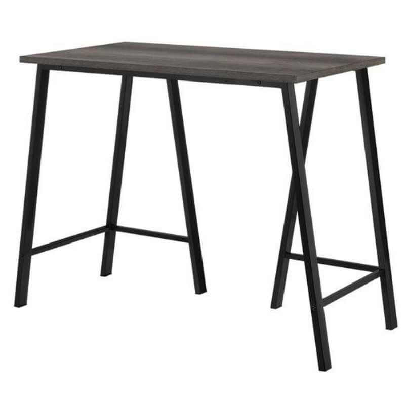 Bureau de travail industriel en bois et métal – Image 3
