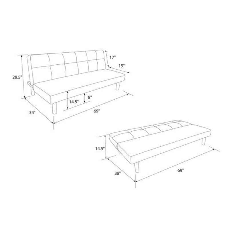 Futon convertible en microfibre – Image 4
