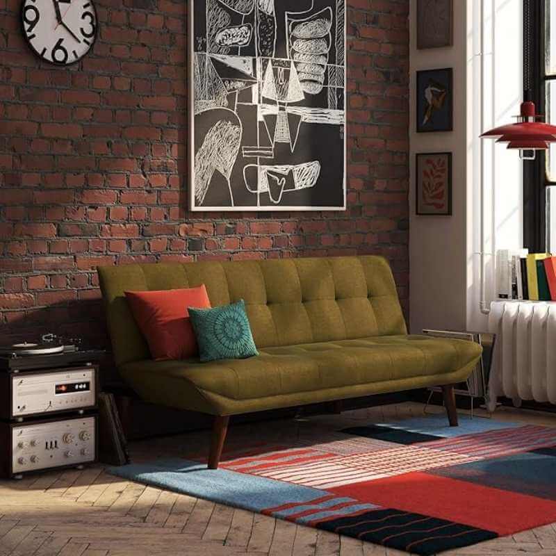 Canapé-lit futon convertible en lin