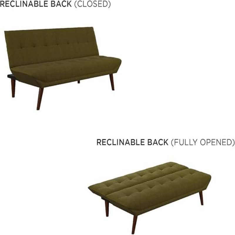 Canapé-lit futon convertible en lin – Image 2
