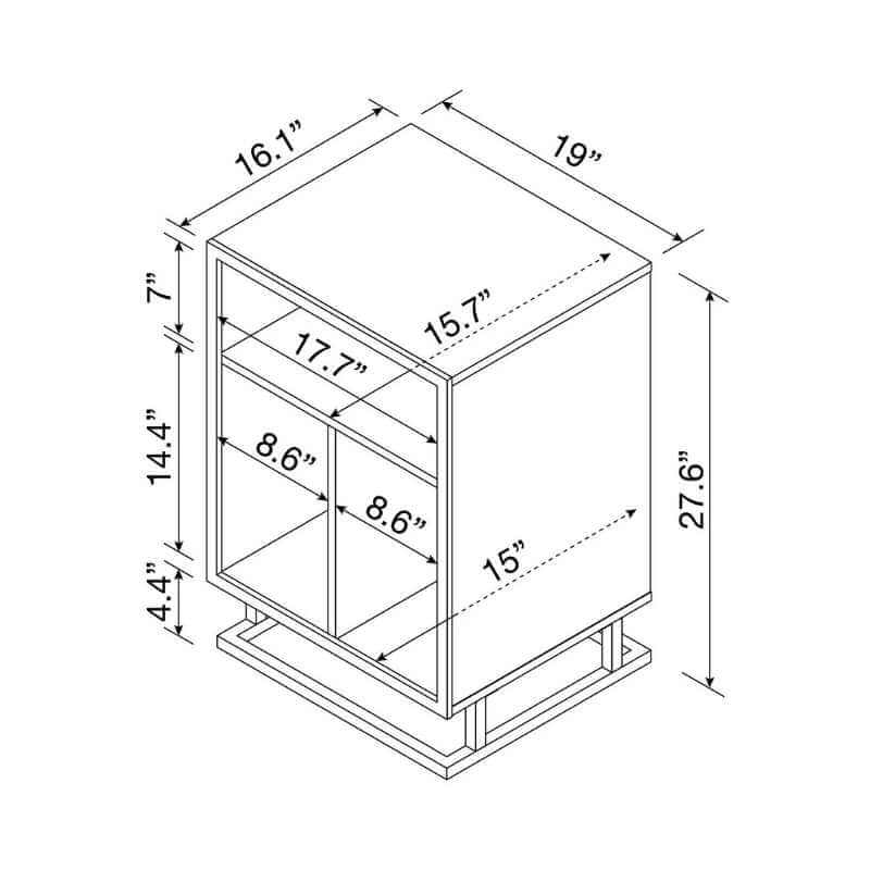 Support pour platine vinyle/table d'appoint Novogratz Regal, noyer – Image 3