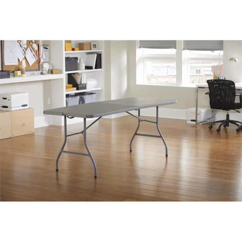 COSCO Table de banquet pliante avec poignée, 1,8 m, gris – Image 6