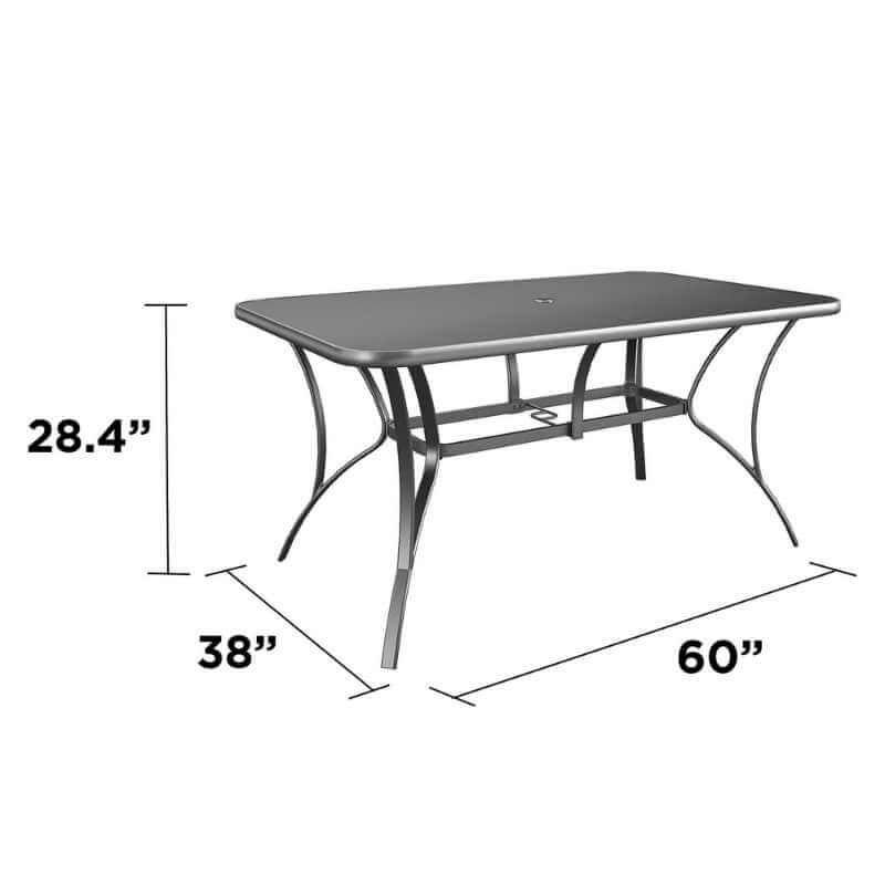 Table de salle à manger rectangulaire Paloma en acier anthracite pour patio – Image 5