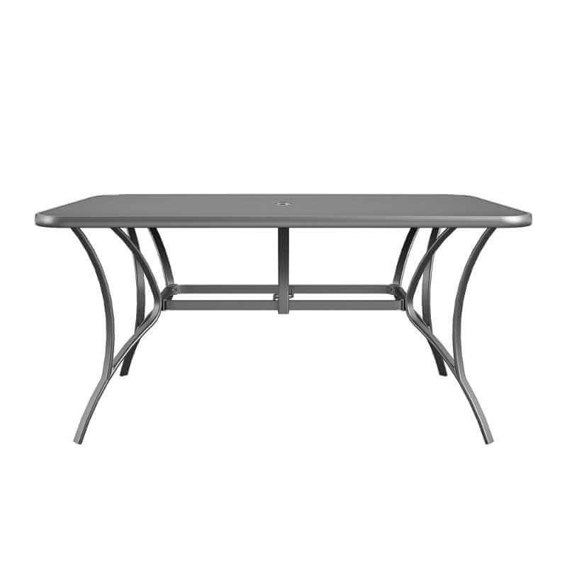 Table de salle à manger rectangulaire Paloma en acier anthracite pour patio – Image 3