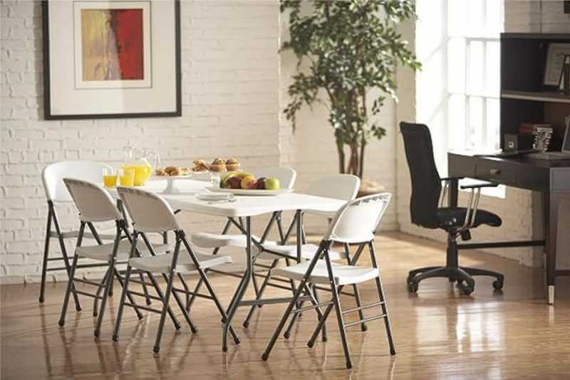 COSCO Table de banquet pliante avec poignée, 1,8 m, gris – Image 2