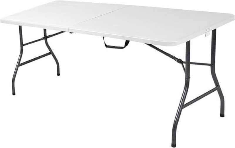 COSCO Table de banquet pliante avec poignée, 1,8 m, gris – Image 3