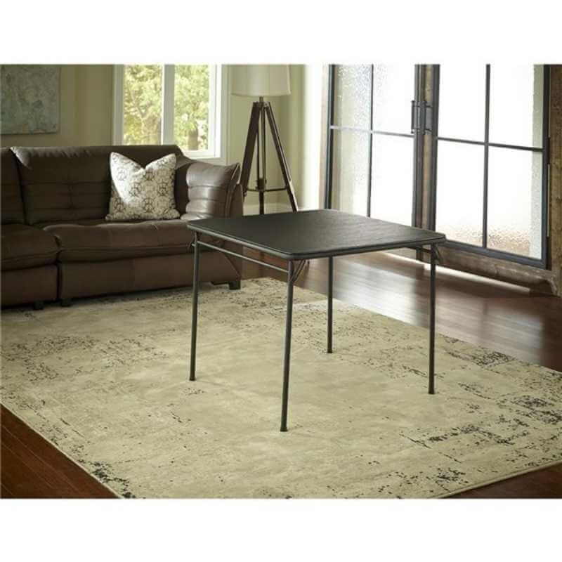 Table pliante de 34 po avec plateau en vinyle noir