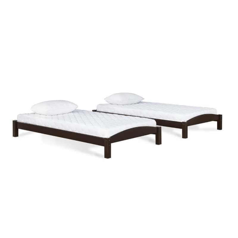 Ensemble de 2 cadres de lit empilables DHP Brady pour lit simple, couleur expresso – Image 3