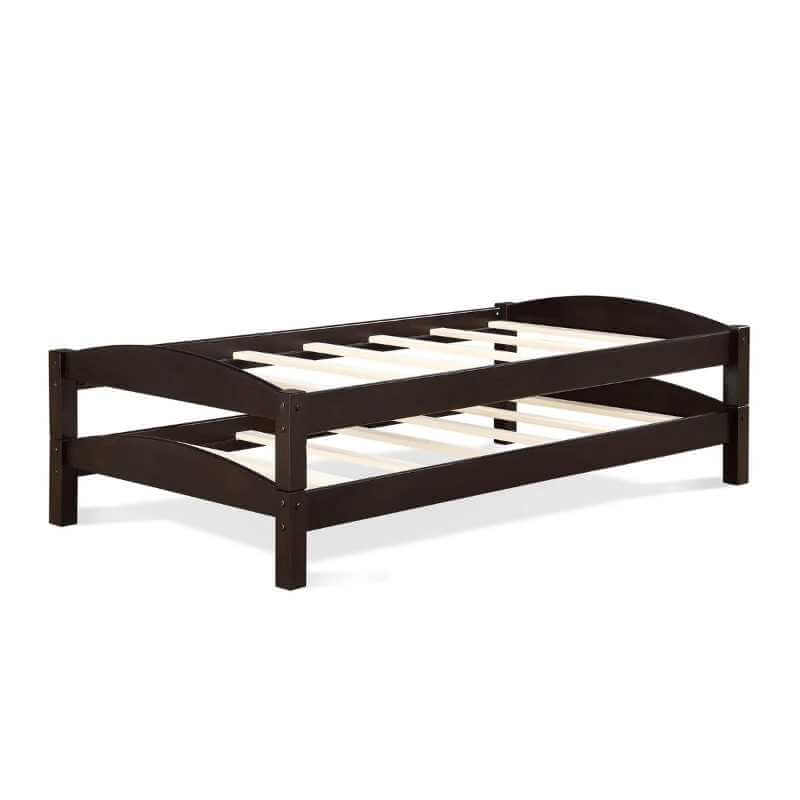 Ensemble de 2 cadres de lit empilables DHP Brady pour lit simple, couleur expresso – Image 4