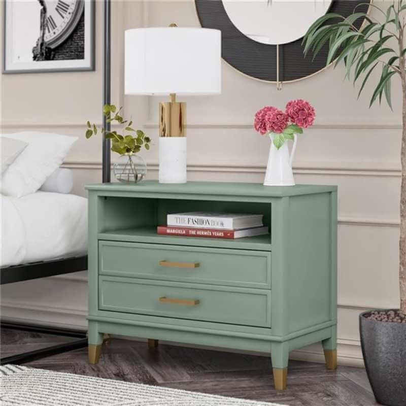 Table de chevet large Westerleigh de CosmoLiving by Cosmopolitan - Vert pâle – Image 2
