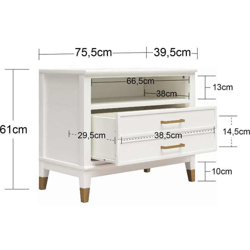 Table de chevet large Westerleigh de CosmoLiving by Cosmopolitan - Vert pâle – Image 4