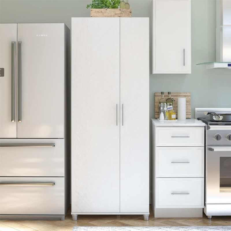 Systembuild Evolution Camberly Armoire haute asymétrique Chêne ivoire