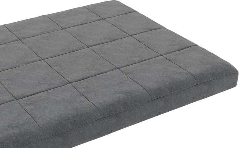 Matelas futon carré matelassé en microfibre DHP Elowen 15 cm, taille standard, gris – Image 3
