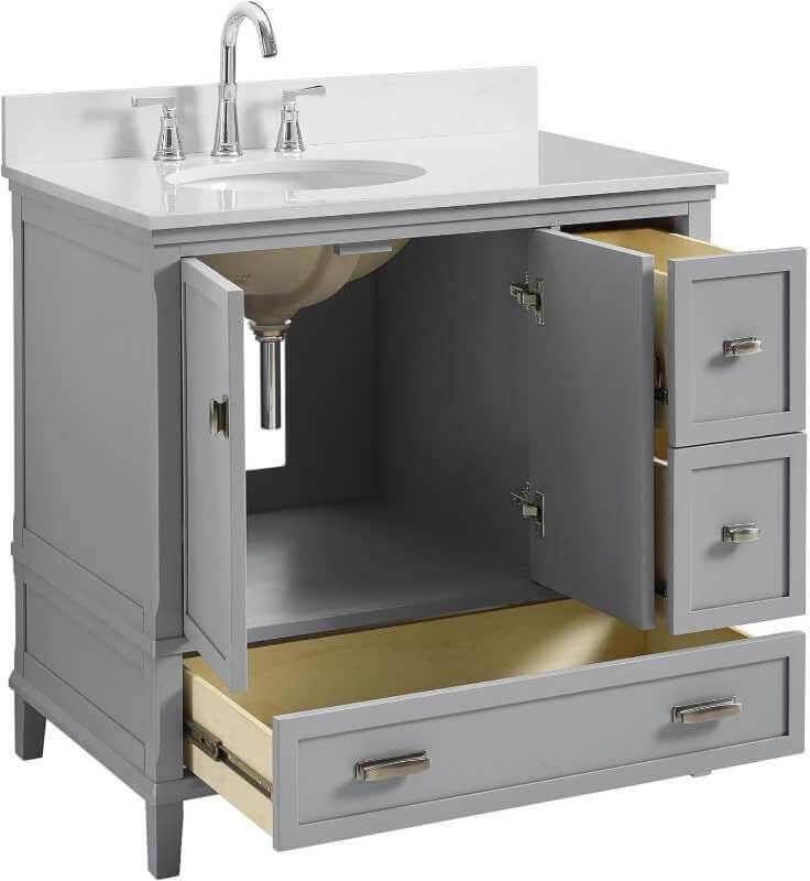 Meuble-lavabo Dorel Living Otum 36 po avec comptoir et lavabo en porcelaine – Image 2